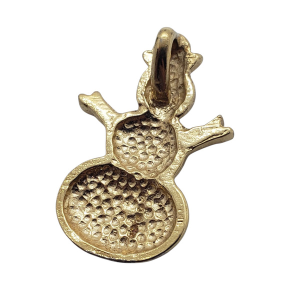 Vintage Snowman Pendant Holiday Christmas Pin Cute Gold Tone Gift - Picture 4 of 6